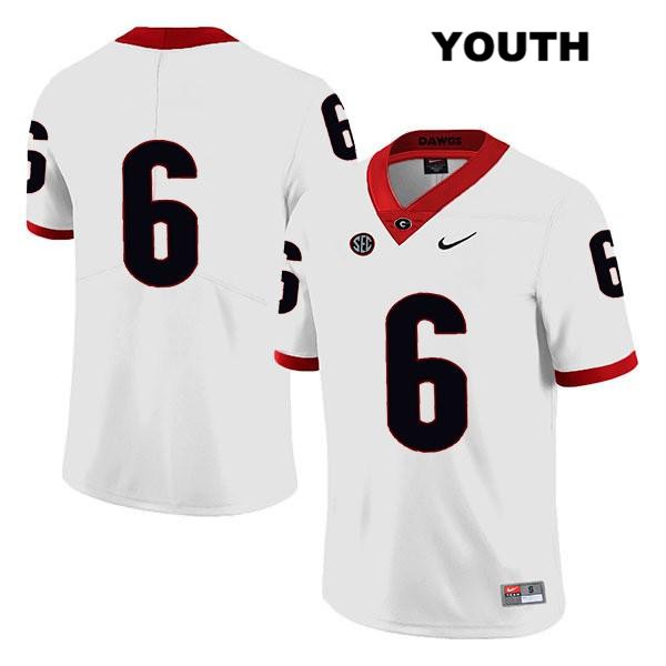 Georgia Bulldogs Youth Otis Reese #6 NCAA No Name Legend Authentic White Nike Stitched College Football Jersey KCD7656LD